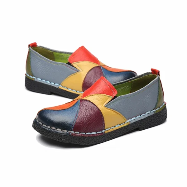 WOIZGIC Women's Ladies Female Woman Mother Shoes Flats Genuine Leather Loafers Moccasins Mixed Colorful Non Slip On Plus Size 42 - Image 6