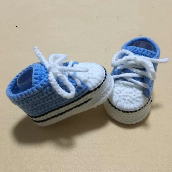 QYFLYXUEQYFLYXUE-Crochet baby shoes,handmade Baby Crochet Booties,Baby sports shoes select size:9cm 10cm 11cm - Image 6