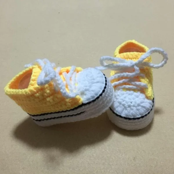 QYFLYXUEQYFLYXUE-Crochet baby shoes,handmade Baby Crochet Booties,Baby sports shoes select size:9cm 10cm 11cm - Image 5