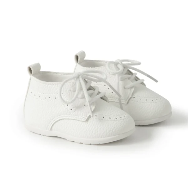 Meckior New Baby Shoes Retro Leather Boy Girl Shoes Toddler Rubber Sole Anti-slip First Walkers Newborn Infant Baby Crib Shoes - Image 5