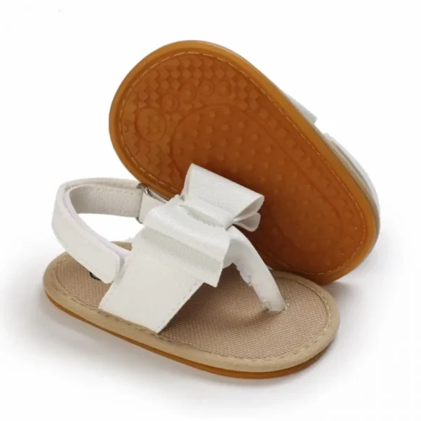 Classic Leather Baby Sandals Baby Boys Baby Girls Non-slip Solid Color Bow Baby Walking Soft Rubber Bottom Hundred Garden Shoes - Image 6