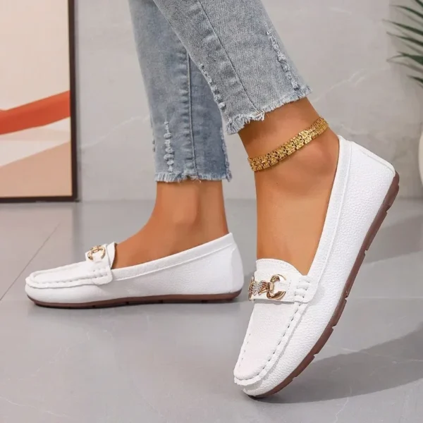 2024 Spring and Autumn Solid Color Women's Flat Shoe Fashionable Round Toe Low Heel Casual Large Size Slip-on Women's Flat Shoes - Image 5