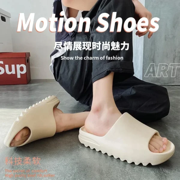 New EVA soft thick soled slippers for women's summer fashion wear home sandals men's beach shoes - Image 6