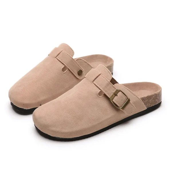 Cork Footbed Clogs for Women Men Fashion Leather Mules Comfort Potato Shoes with Arch Support Indoor Outdoor Flat Slides - Image 2