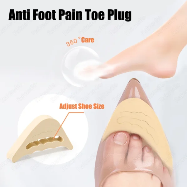 8pcs Forefoot Insert Pads Toe Plug Soft Sponge for High Heels Pain Relief Reduce Shoe Size Filler for Too Big Shoes Accessories - Image 2