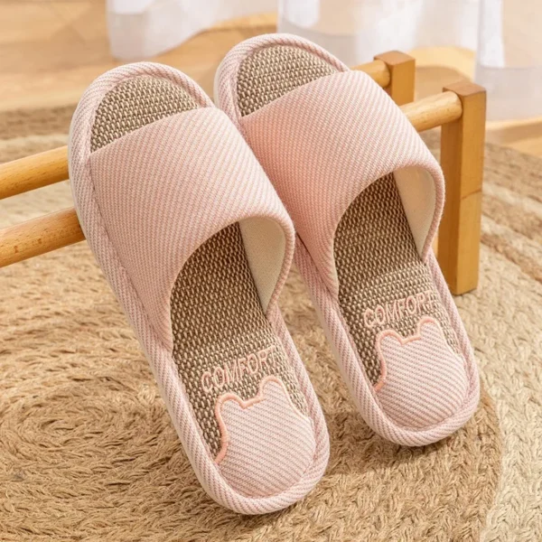 Linen Slippers Indoor Home Breathable Women Men Slides Linen Couples Anti-slip Shoes Beach Sandals Shoes Comfortable Flats TG20 - Image 6