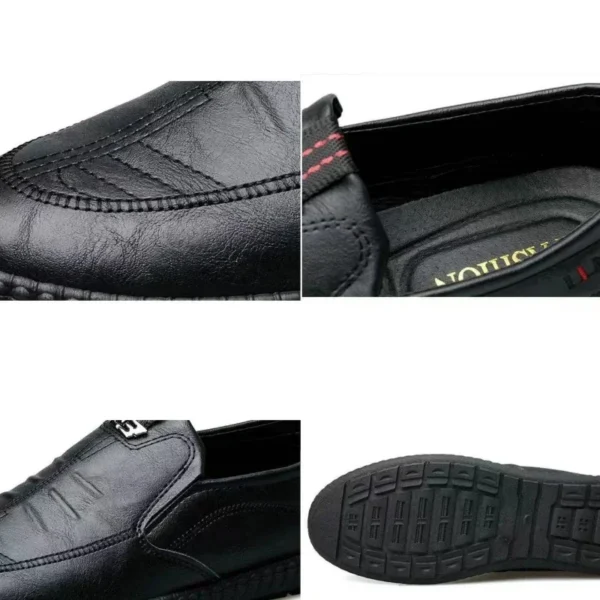 Men Leather Shoes Breathable Business Summer Slip on Loafers Man Casual Black Flats Driving Walking Shoes Moccasins - Image 5