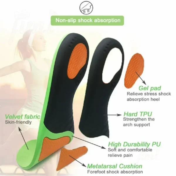 EVA Orthopedic Shoes Sole Insoles for Feet Arch Foot Pad X/O Type Leg Flat Foot Elastic Shock Absorption Comfortable Insoles - Image 3