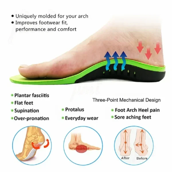 EVA Orthopedic Shoes Sole Insoles for Feet Arch Foot Pad X/O Type Leg Flat Foot Elastic Shock Absorption Comfortable Insoles - Image 4