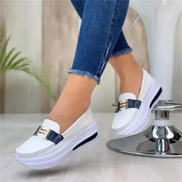 New 2024 Women'S Fashion Round Toe Non-Slip Thick Soled Vulcanized Shoes Woman Daily Casual Comfortable Walking Sports Shoes - Image 2
