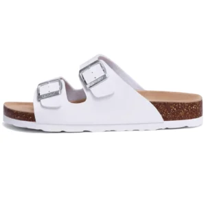 Bebealy Classic Cork Beach Sandals For Women Slip On Slide Outdoor Sandals with Adjustable Buckle Vacation Nonslip Pool Sandals