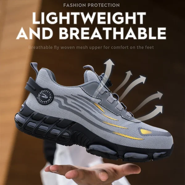 Rotating Button Safety Shoes Men Anti-smash Anti-puncture Work Shoes Fashion Men Safety Sport Shoes Security Protective BootsMen - Image 5