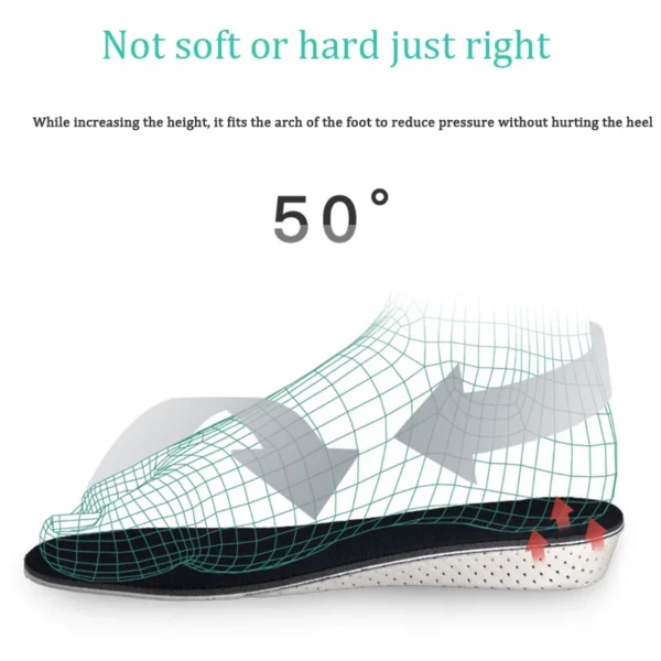 1Pair Height Increase Insoles Casual Sports Shoes Insole for Feet EVA Shock Absorbing Shoe Pads 2.3/3.3/4.3cm Growing Shoe Sole - Image 5