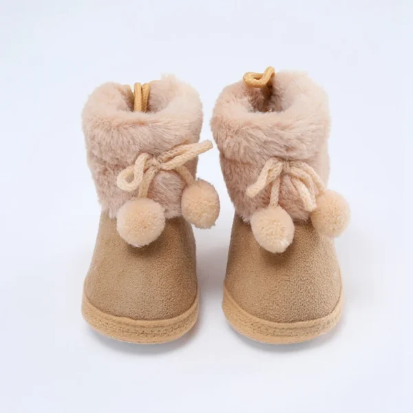 Baywell Winter Furry Snow Boots - Soft Sole First Walkers Shoes for Baby Girls 0-18 Months - Image 2