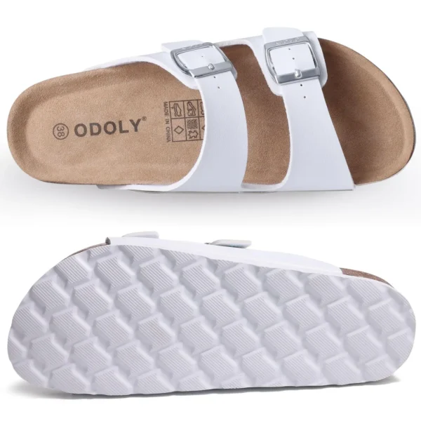 Bebealy Classic Cork Beach Sandals For Women Slip On Slide Outdoor Sandals with Adjustable Buckle Vacation Nonslip Pool Sandals - Image 3