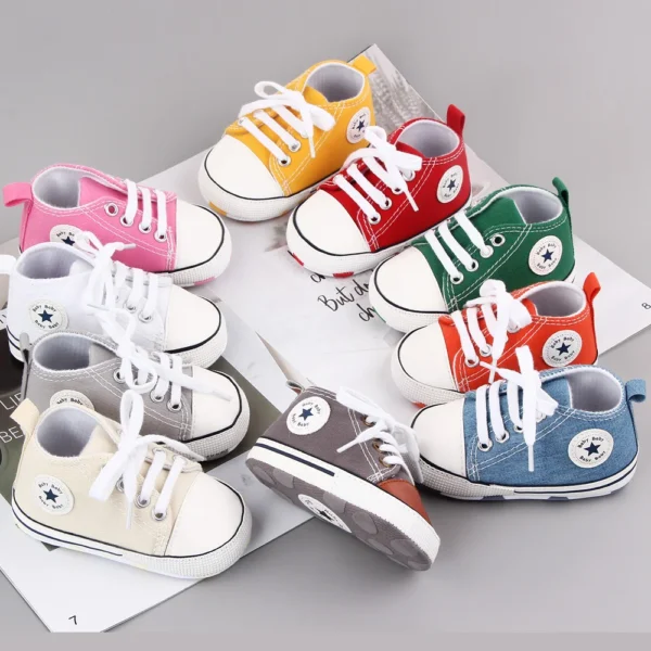 New Baby Shoes Boys Girls Classic Canvas Casual Sneakers Newborn First Walker Toddler Soft Sole Non-Slip Walking Shoes D2486 - Image 2