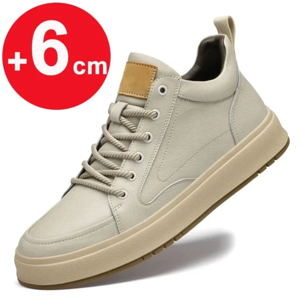 Elevator shoes for man height increase 8cm 6cm luxury brand sneaker genuine leather men's hidden heels casual shoe increasing - Image 2