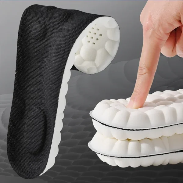 4D Latex Sport Insoles Soft High Elasticity Shoe Pads Breathable Running Basket Shoe Sole Arch Support Orthopedic Inserts Unisex