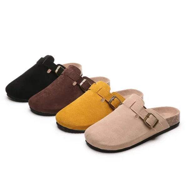 Cork Footbed Clogs for Women Men Fashion Leather Mules Comfort Potato Shoes with Arch Support Indoor Outdoor Flat Slides - Image 3