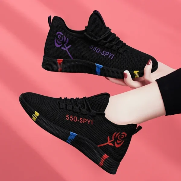Tenis Feminino 2024 Women Vulcanized Shoes Air Mesh Light Soft Sneakers Female Flats Platform Lace Up Casual Shoes Basket Femme - Image 3