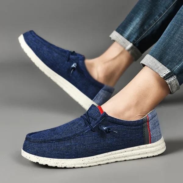 Men Casual Canvas Shoes Mens Loafers Breathable Slip on Flats Male Vulcanized Shoes Driving Shoes Plus Size 48 Walking shoe - Image 4
