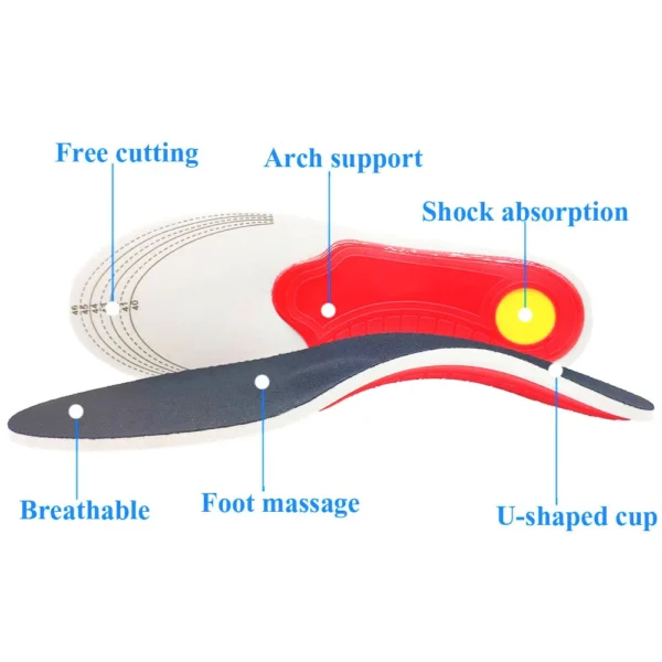 Orthotic Insole Arch Support Flatfoot Orthopedic Insoles For Feet Ease Pressure Of Air Movement Damping Cushion Padding Insole - Image 4