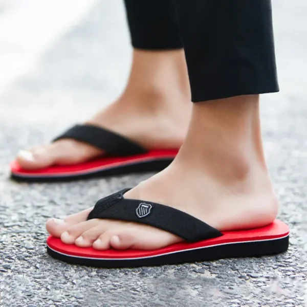 Men's Casual Flip Flops Fashion Beach Shoes Men Summer Non-Slip Flat Slides Mens Slippers Indoor House Shoes Man Male Slipper - Image 3