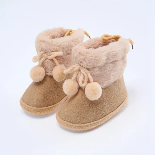 Baywell Winter Furry Snow Boots - Soft Sole First Walkers Shoes for Baby Girls 0-18 Months - Image 3