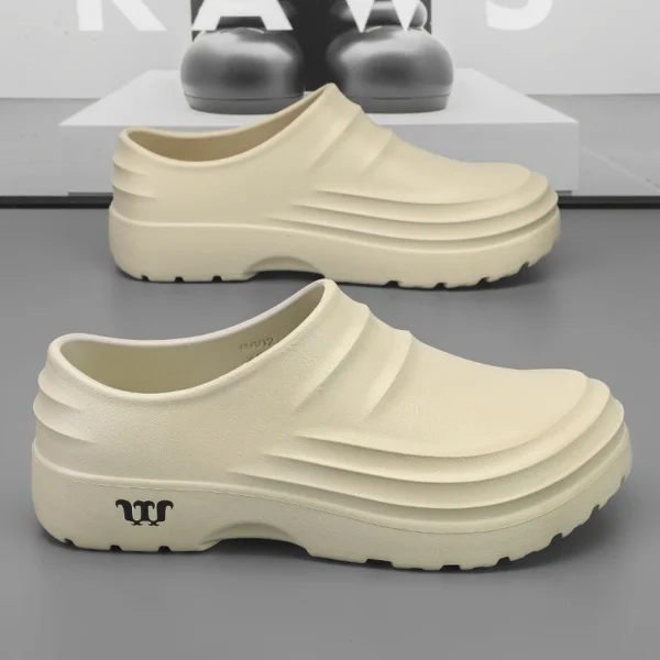 Summer Chef Shoes Anti Slip and Oil Proof Work Shoes Lazy Slippers Casual Trendy Slipper One Step Fashion Garden Shoes For Beach - Image 3