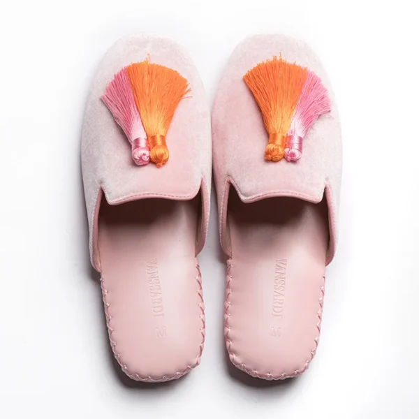 Women's Tassels Velvet Slippers Indoor Home Flat Shoes Wedding Slides - Image 3