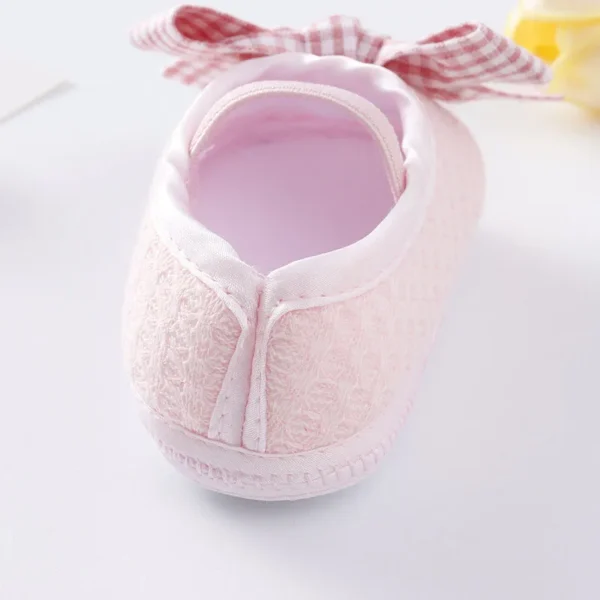 Lovely Bow Princess Baby Shoes Soft Bottom Anti-slip Infant Soled Newborn First Walkers Solid Toddler Cotton Shoes Prewalker - Image 5