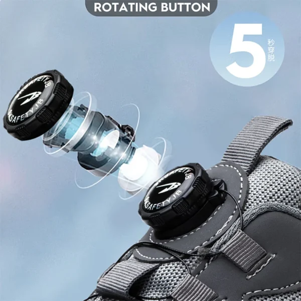 Rotating Button Safety Shoes Men Anti-smash Anti-puncture Work Shoes Fashion Men Safety Sport Shoes Security Protective BootsMen - Image 4