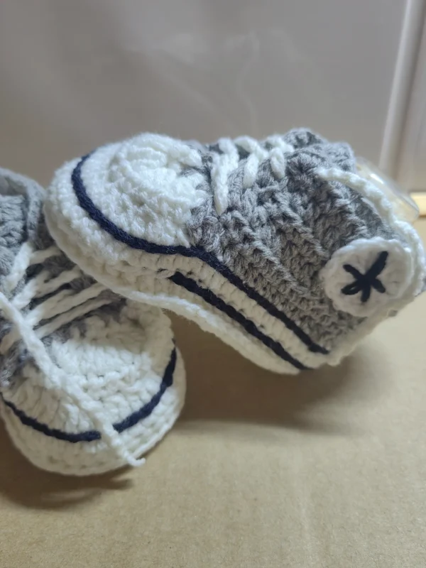 QYFLYXUEQYFLYXUE-Crochet baby shoes,handmade Baby Crochet Booties,Baby sports shoes select size:9cm 10cm 11cm - Image 4