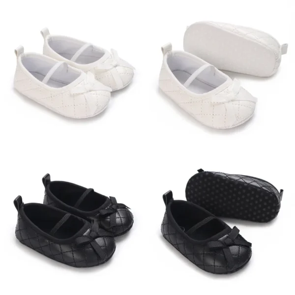 Newborn Baby Shoes Classic Fashion Mary Jane Ballet Flat Shoes Non slip Bow Baby Shoes Preschool Baptist Soft Sole Walking Shoes - Image 2