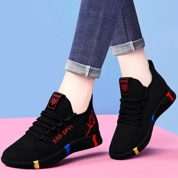 Tenis Feminino 2024 Women Vulcanized Shoes Air Mesh Light Soft Sneakers Female Flats Platform Lace Up Casual Shoes Basket Femme - Image 2