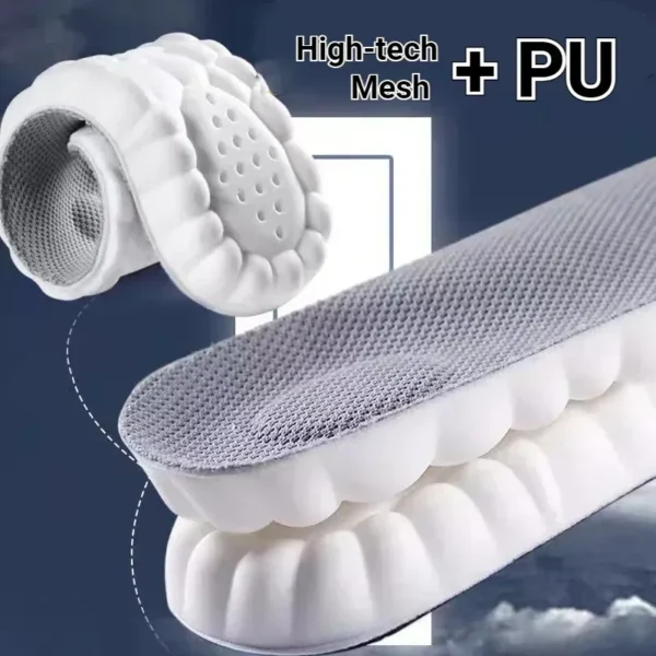 4D Latex Sport Insoles Soft High Elasticity Shoe Pads Breathable Running Basket Shoe Sole Arch Support Orthopedic Inserts Unisex - Image 4