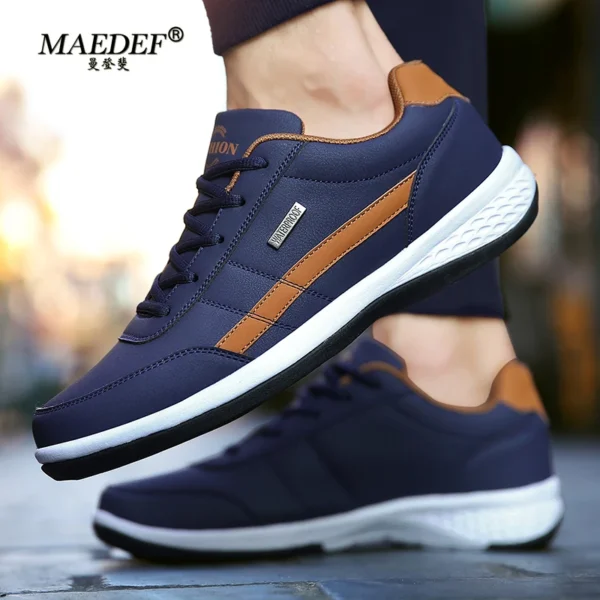 MAEDEF Shoes for Men Leather Sneaker Waterproof Casual Comfortable Men's Sneaker Lace Up Footwear Vulcanized Man Shoe Masculino - Image 4