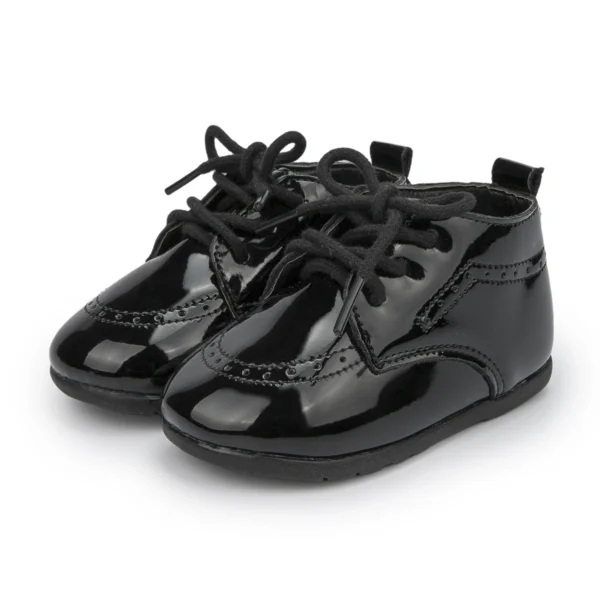 Meckior New Baby Shoes Retro Leather Boy Girl Shoes Toddler Rubber Sole Anti-slip First Walkers Newborn Infant Baby Crib Shoes - Image 2
