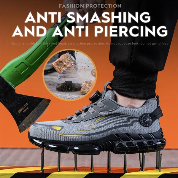Rotating Button Safety Shoes Men Anti-smash Anti-puncture Work Shoes Fashion Men Safety Sport Shoes Security Protective BootsMen - Image 3