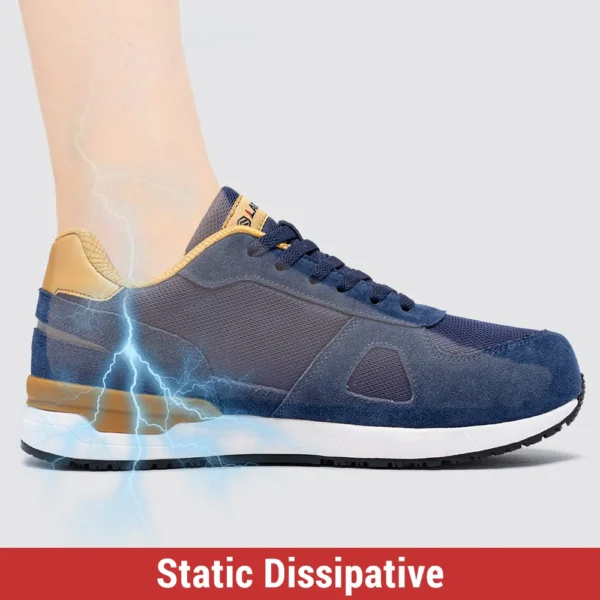 LARNMERN Men Steel Toe Shoes Antistatic Safety Shoes Women Composite Breathable Slip On Work Sneakers Industries Protection - Image 3