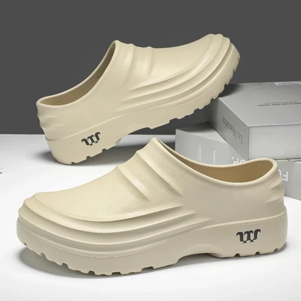 Summer Chef Shoes Anti Slip and Oil Proof Work Shoes Lazy Slippers Casual Trendy Slipper One Step Fashion Garden Shoes For Beach - Image 4