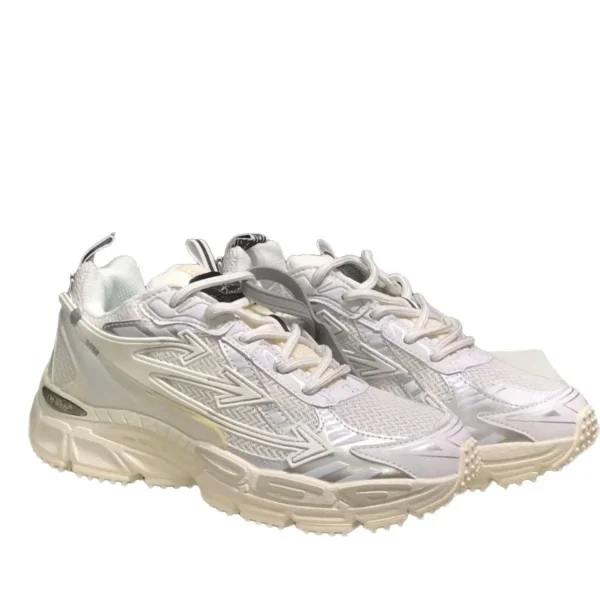 Off-White Thick Bottom Heightening Casual Sports Shoes Climbing Three Arrow Head Men's Running Shoes in Brown Green And Yellow - Image 5