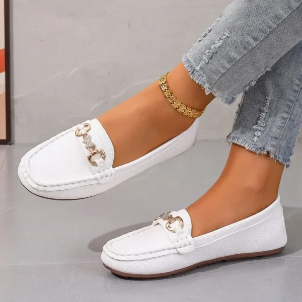2024 Spring and Autumn Solid Color Women's Flat Shoe Fashionable Round Toe Low Heel Casual Large Size Slip-on Women's Flat Shoes - Image 4