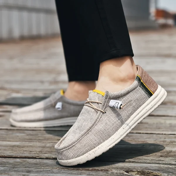 Men Casual Canvas Shoes Mens Loafers Breathable Slip on Flats Male Vulcanized Shoes Driving Shoes Plus Size 48 Walking shoe - Image 2