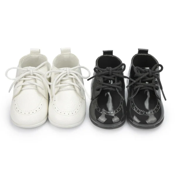 Meckior New Baby Shoes Retro Leather Boy Girl Shoes Toddler Rubber Sole Anti-slip First Walkers Newborn Infant Baby Crib Shoes - Image 6