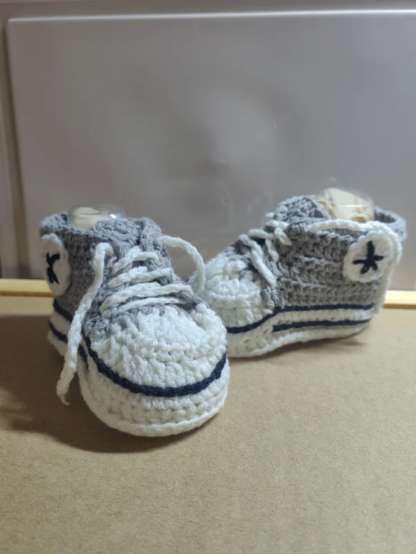 QYFLYXUEQYFLYXUE-Crochet baby shoes,handmade Baby Crochet Booties,Baby sports shoes select size:9cm 10cm 11cm - Image 3