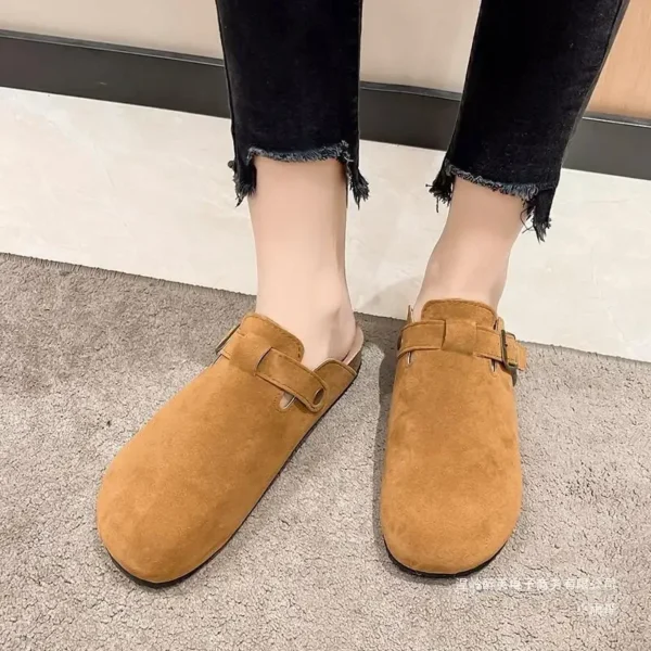 Plus Size Thick Bottom Women's Slippers Casual Lazy Shoes Soft Wood Flat Base Spring Summer Outdoor Wear Ammonia Lining Rubber S - Image 4