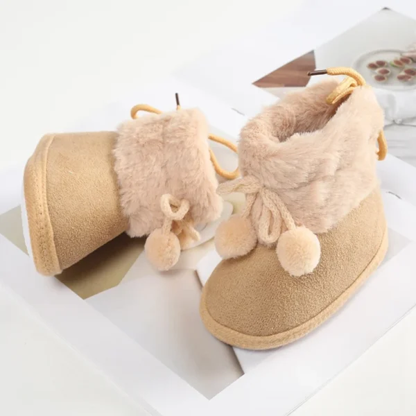 Baywell Winter Furry Snow Boots - Soft Sole First Walkers Shoes for Baby Girls 0-18 Months - Image 4