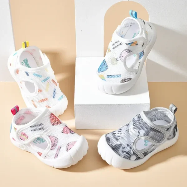 Summer Breathable Air Mesh Kids Sandals 1-4T Baby Unisex Casual Shoes Anti-slip Soft Sole First Walkers Infant Lightweight Shoes - Image 2