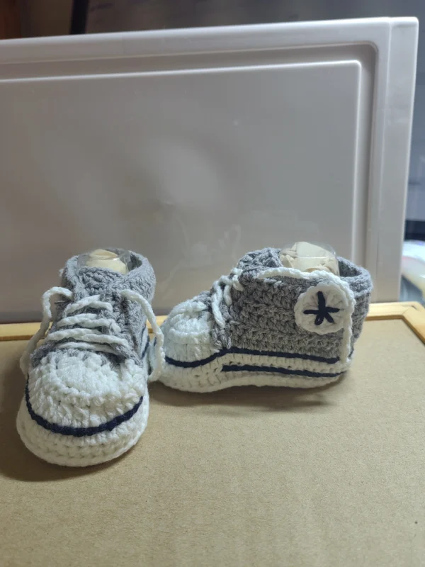 QYFLYXUEQYFLYXUE-Crochet baby shoes,handmade Baby Crochet Booties,Baby sports shoes select size:9cm 10cm 11cm - Image 2